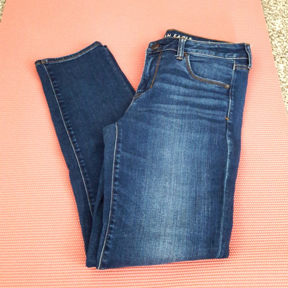 American Eagle Outfitters Women's Skinny Jeans - Dark Blue Wash